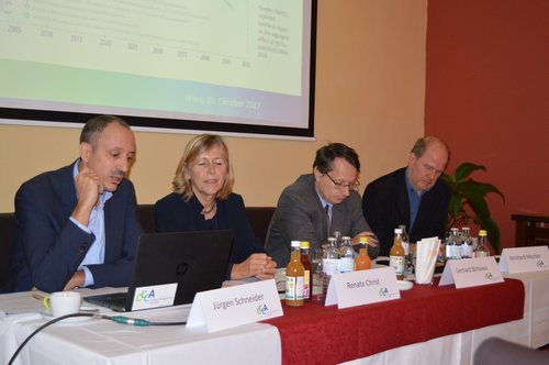 von links: Jürgen Schneider, Renate Christ, Gerhard Wotawa, Reinhard Mechler.